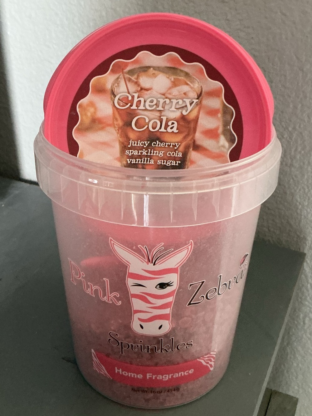 Cherry Cola Pink Zebra Wax Melts in a 4 oz blend bag